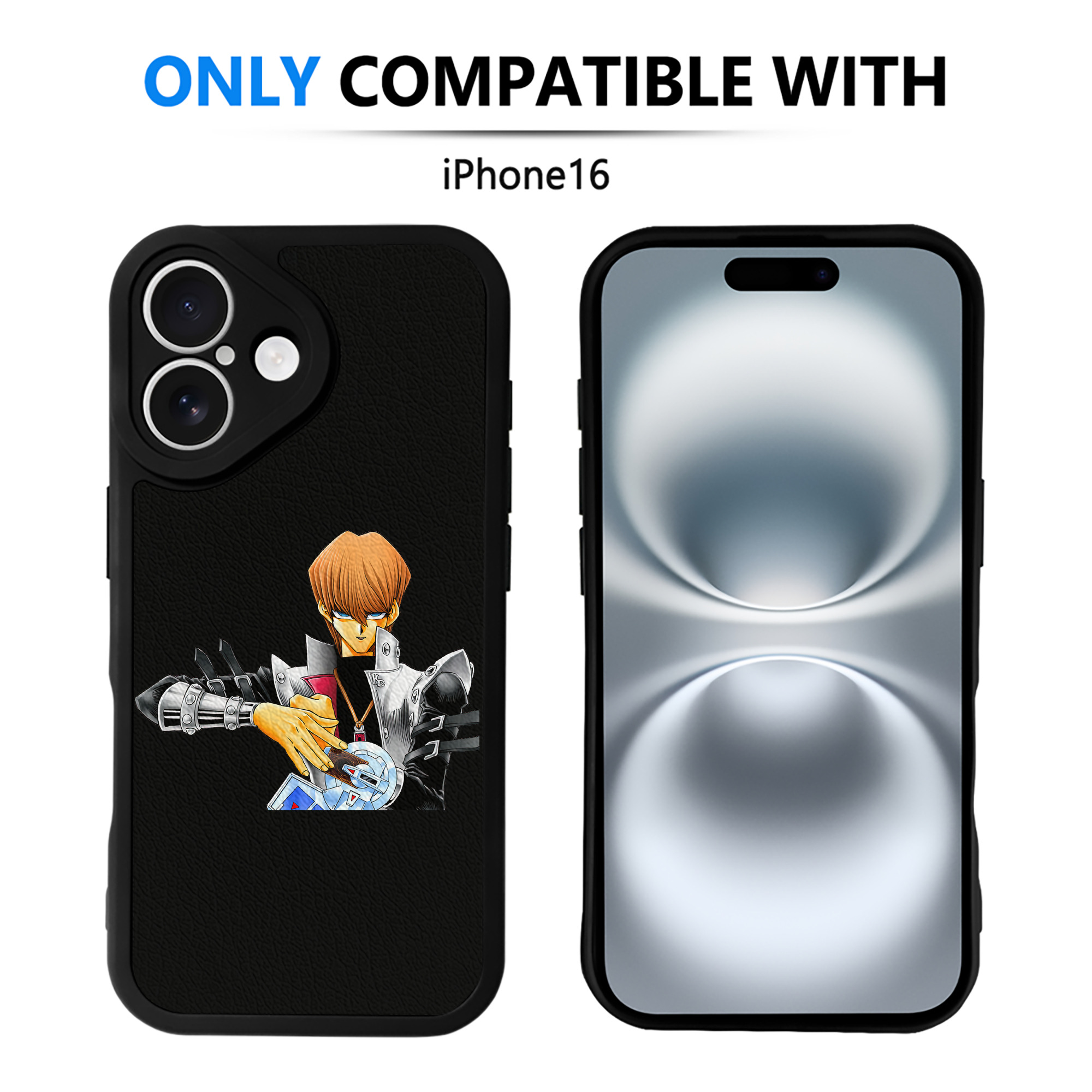 （画像用） 遊☆戯☆王 Yu-Gi-Oh! 【iPhone 16シリーズ対応】シリコンスマホケース（レザー調） 材質：シリコン